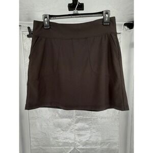 Whitley Womens Skort Brown Elastic Waist Pockets Size M Athletic Casual